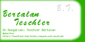bertalan teschler business card